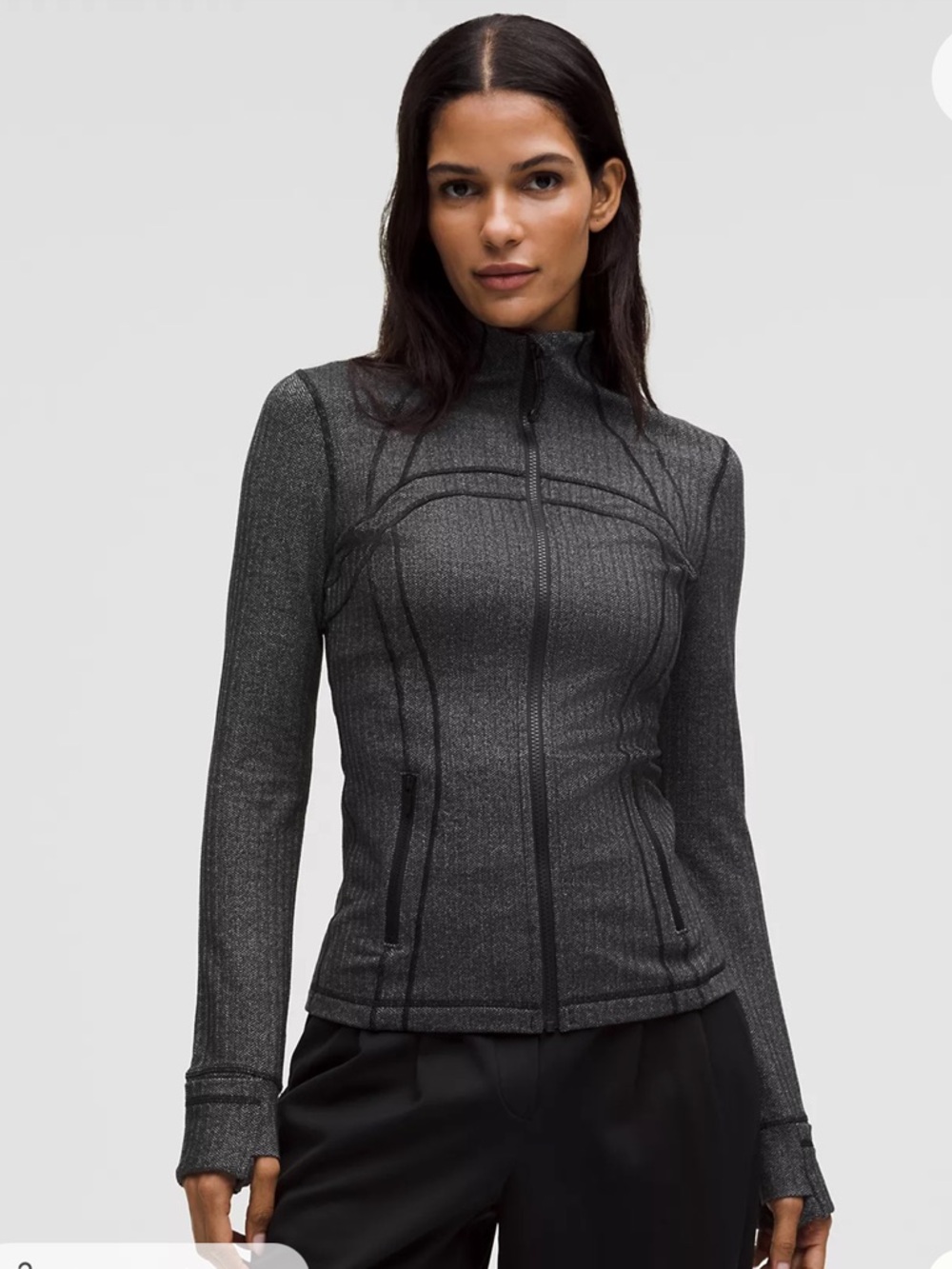 lululemon athletica define Black and Dark Gray Zip-Up Jacket